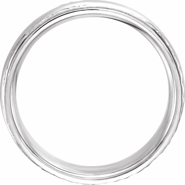 14K White 6 mm Design-Engraved Band Size 12