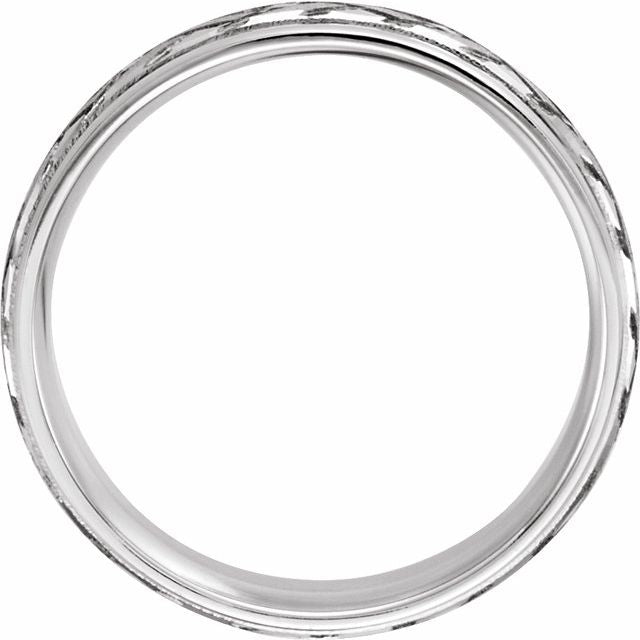 Sterling Silver 7 Mm Woven-design Band Size 10.5