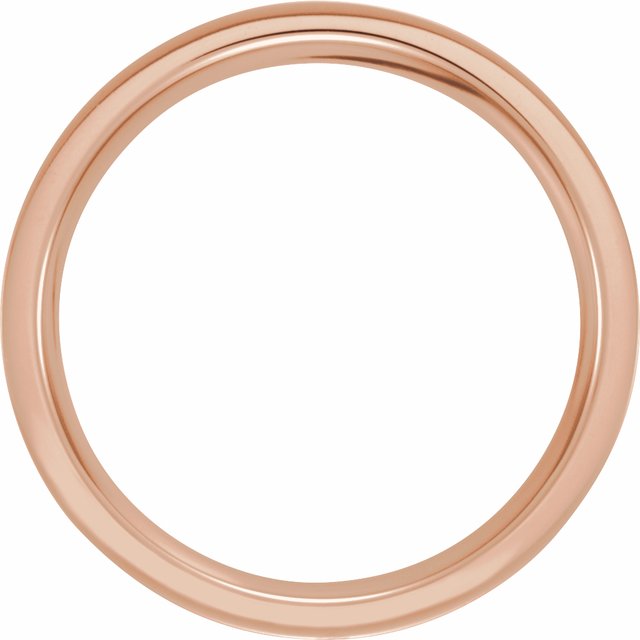 14k Rose/white 6 Mm Flat Band With Satin Finish Size 9.5