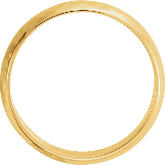 18K Yellow 6 mm Half Round Hammered Band Size 11