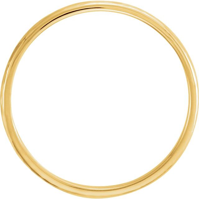 14k Yellow 2 Mm Half Round Hammered Band Size 7