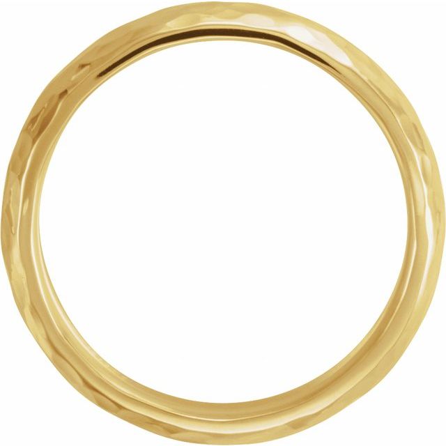14k Yellow 6 Mm Half Round Hammered Comfort-fit Band Size 8.5