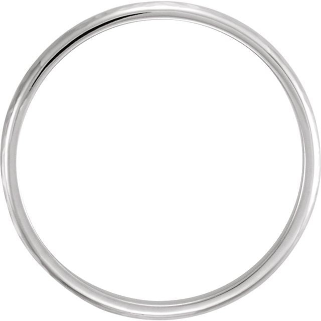 14k White 2 Mm Half Round Hammered Band Size 4.5