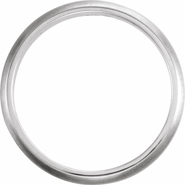 14k White 5 Mm Grooved Band With Brush Finish Size 7