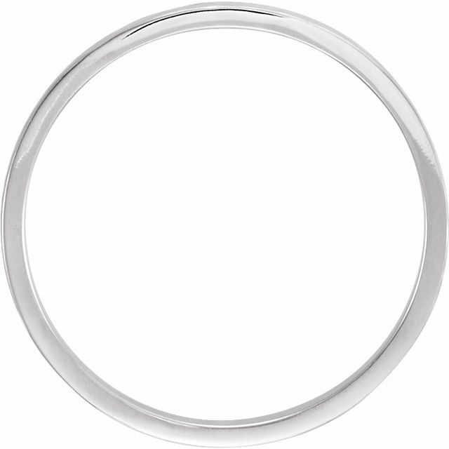 14k White 2 Mm Flat Hammered Band Size 5