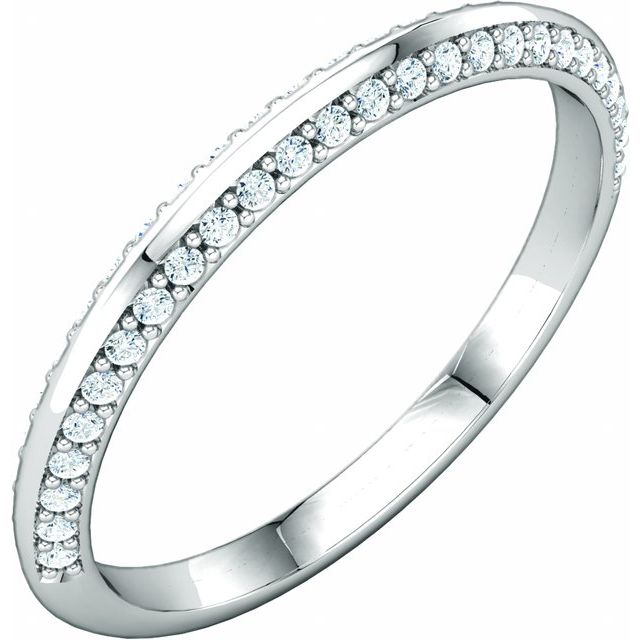 14k White 1/5 Ctw Natural Diamond Band