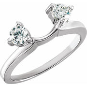 14K White 1/2 CTW Lab Grown Diamond Wrap-Style Ring Enhancer
