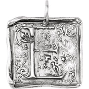Sterling Silver Posh Mommy® Initial E Vintage-Inspired Pendant