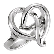 14k White 16 Mm Freeform Heart Ring