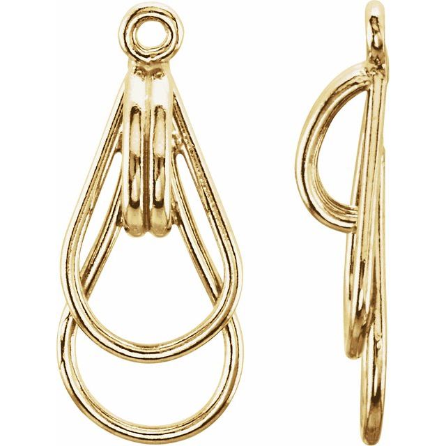 14k Yellow Freeform Earring Jackets