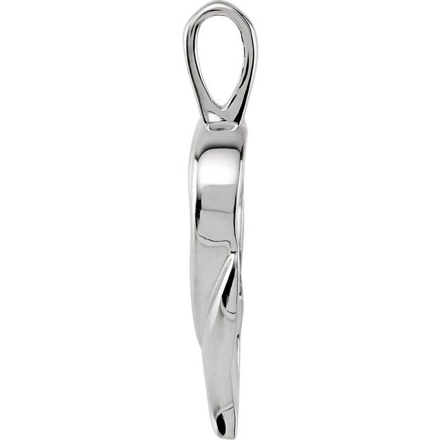 14K White Heart Pendant