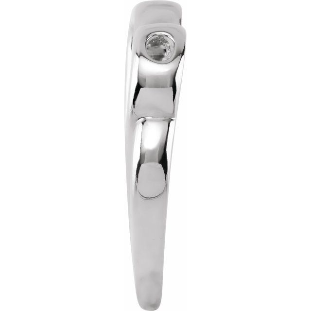 14k White Double Heart Slide Pendant