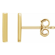 14k Yellow Vertical Bar Earrings