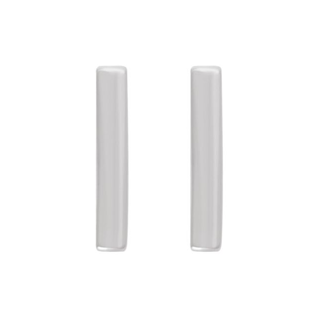 14k White Vertical Bar Earrings