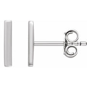 14k White Vertical Bar Earrings
