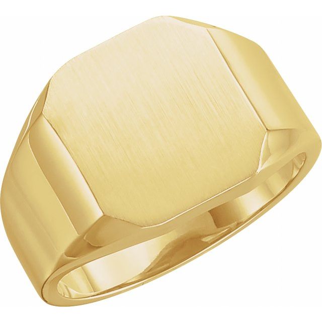 14K Yellow 12x10 mm Octagon Signet Ring