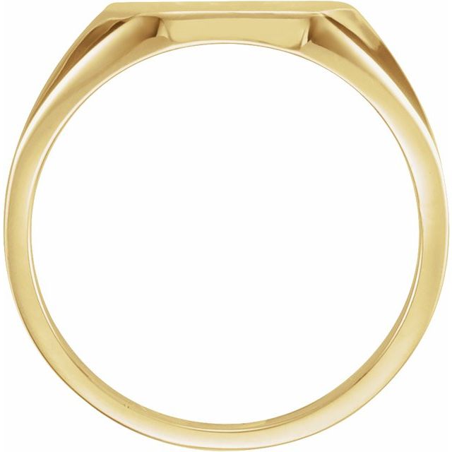 14K Yellow 12x10 mm Octagon Signet Ring