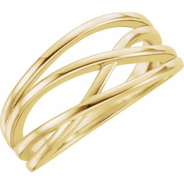 14k Yellow Criss-cross Ring