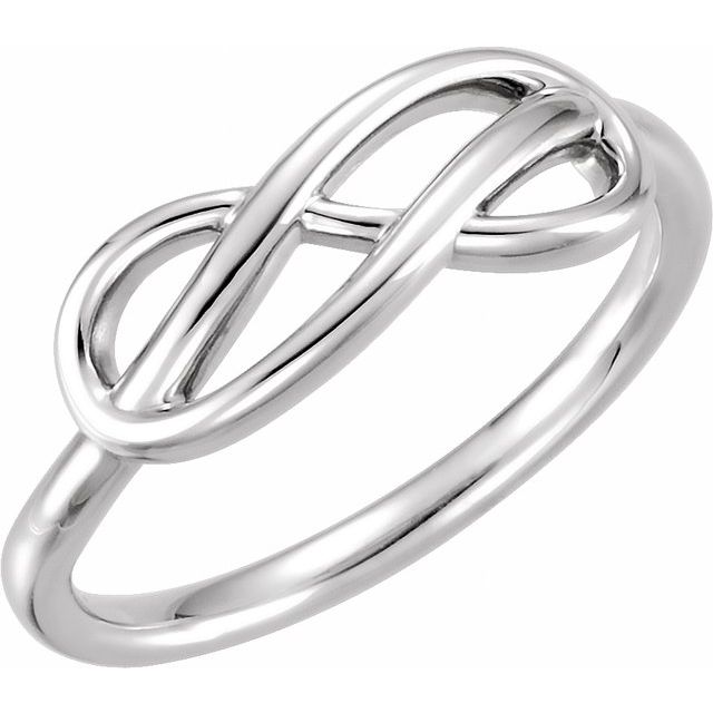 14k White Double Infinity-inspired Ring