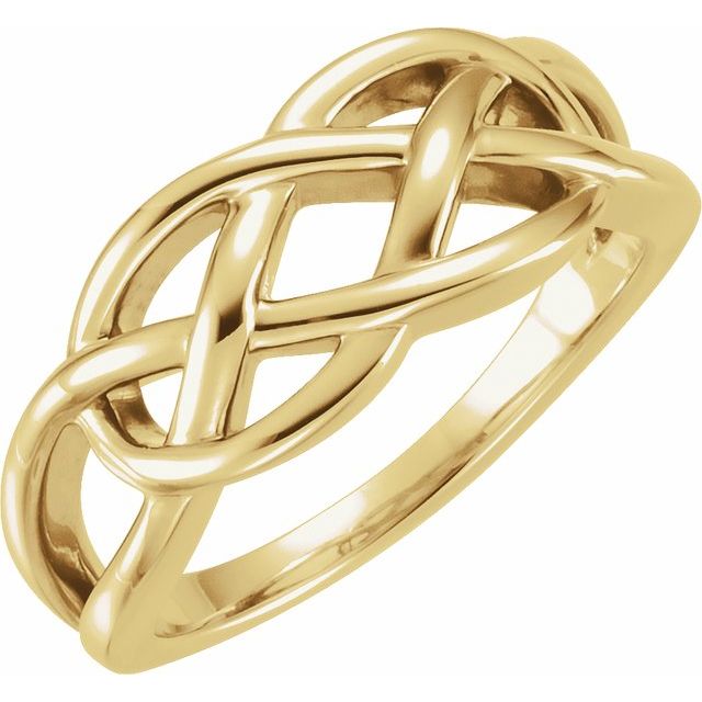14k Yellow 9 Mm Criss-cross Ring