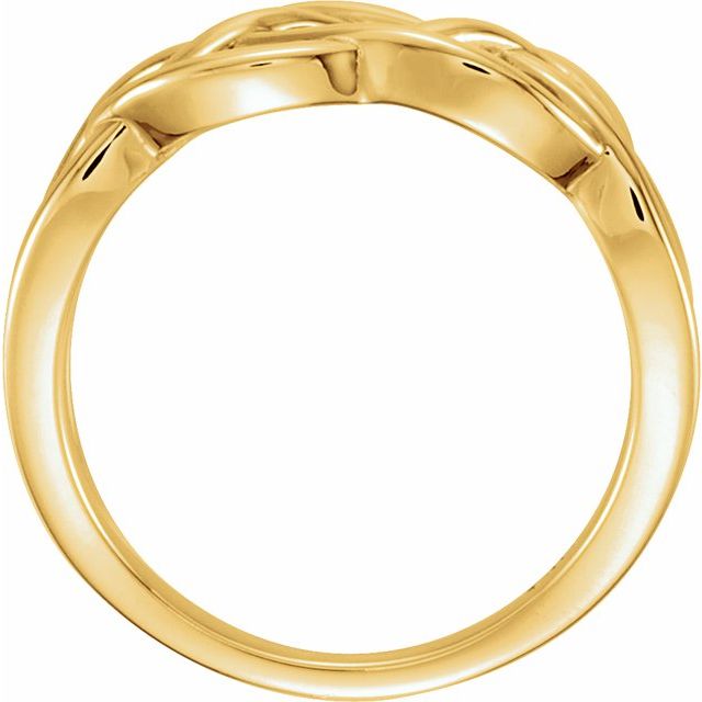 14k Yellow 9 Mm Criss-cross Ring