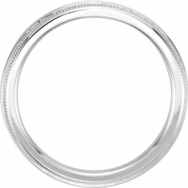 14k White 2.5 Mm Knife Edge Comfort-fit Band With Milgrain Size 7