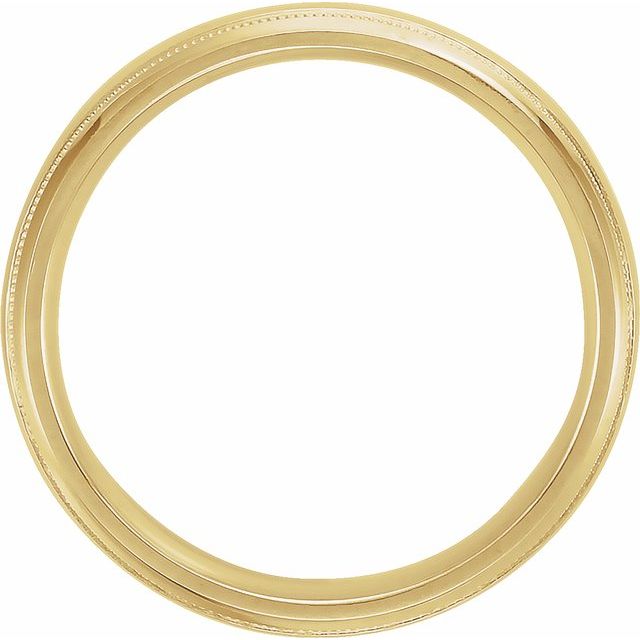 14k Yellow 6 Mm Half Round Band With Milgrain Size 10