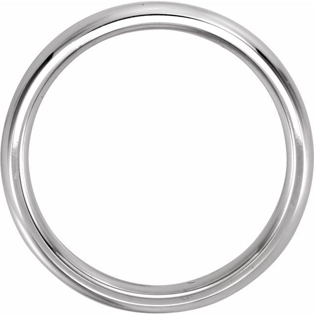 14k White 5 Mm Half Round Band With Milgrain Center Size 8