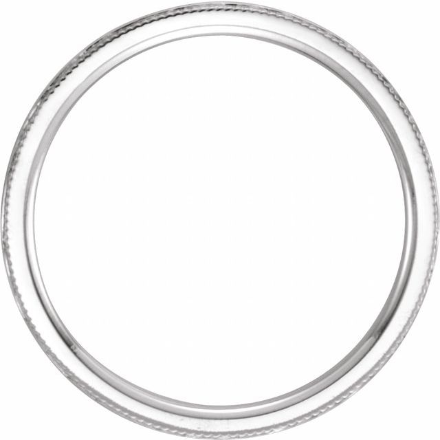 Sterling Silver 2 mm Flat Hammered Milgrain Edge Comfort-Fit Band Size 7