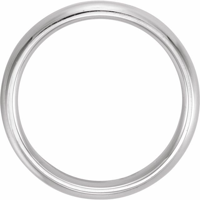 14k White 6 Mm Half Round Band With Milgrain Center Size 10