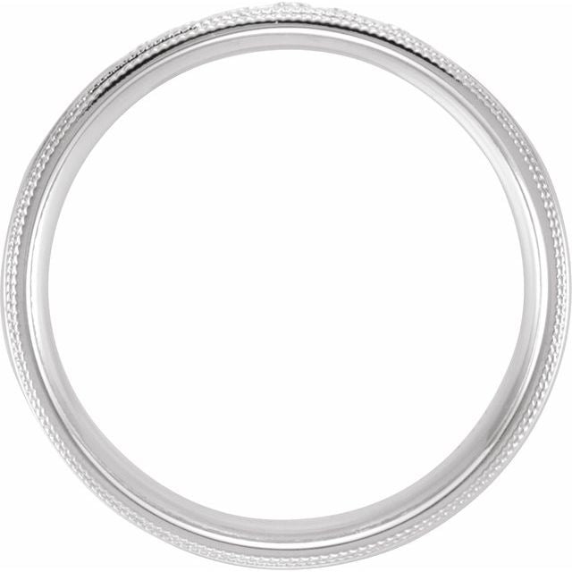 14k White 1/4 Ctw Natural Diamond Double Milgrain Size 7