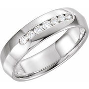14k White 1/4 Ctw Natural Diamond Knife-edge Comfort-fit Band Size 9