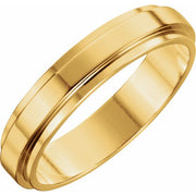 18k Yellow 5 Mm Flat Stepped-edge Band Size 10
