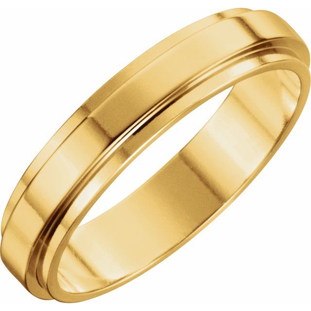 18k Yellow 5 Mm Flat Stepped-edge Band Size 10