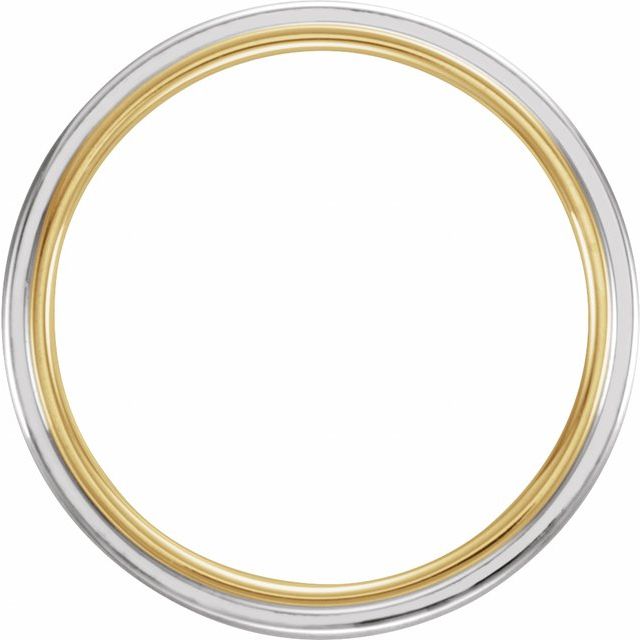 14K Yellow/White/Yellow 7 mm Grooved Band with Bead Blast Finish Size 14