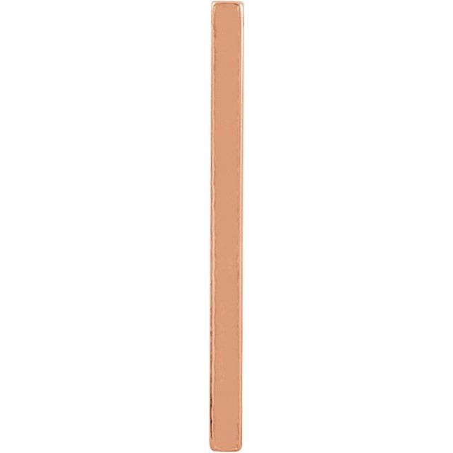 14k Rose 29.7x2.2 Mm Bar Pendant
