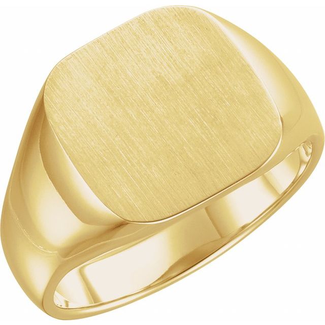 14K Yellow 14 mm Signet Ring