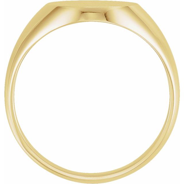 14K Yellow 14x12 mm Oval Signet Ring