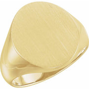 14K Yellow 18x16 mm Oval Signet Ring