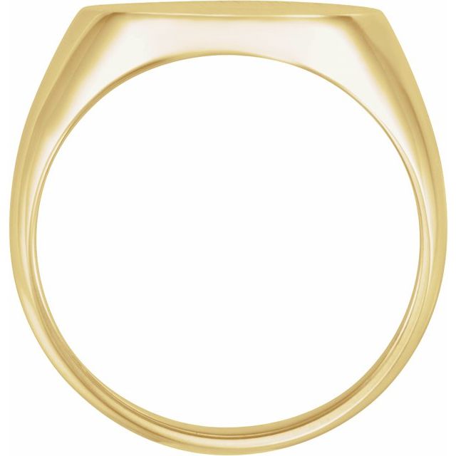 14K Yellow 18x16 mm Oval Signet Ring