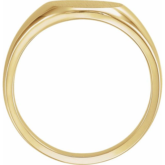 14K Yellow 13 mm Round Signet Ring