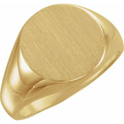 14k Yellow Round Signet Ring