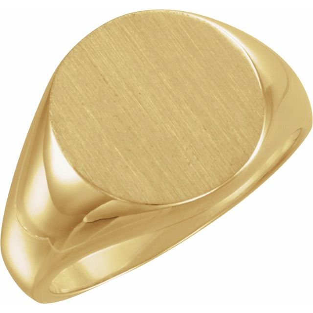 14k Yellow Round Signet Ring
