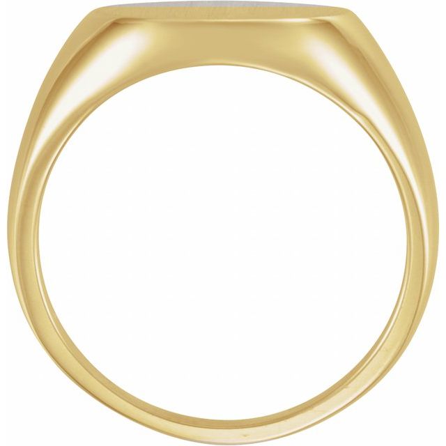 14k Yellow Round Signet Ring