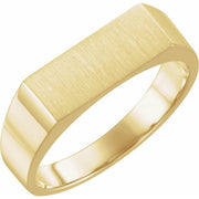 14K Yellow Rectangle Signet Ring