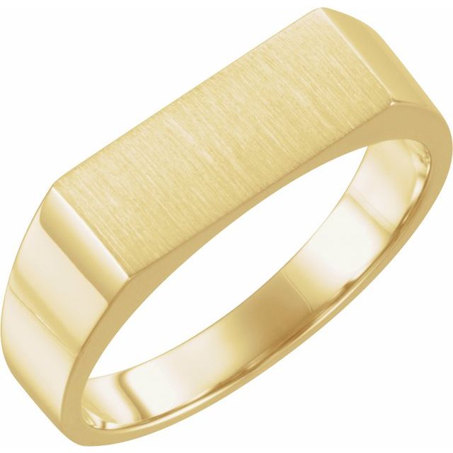 14K Yellow Rectangle Signet Ring
