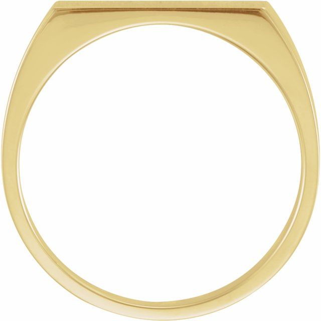 14K Yellow Rectangle Signet Ring