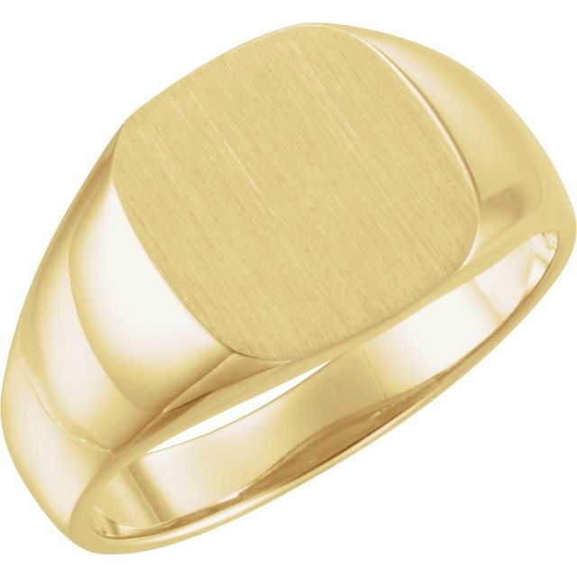14K Yellow Square Signet Ring