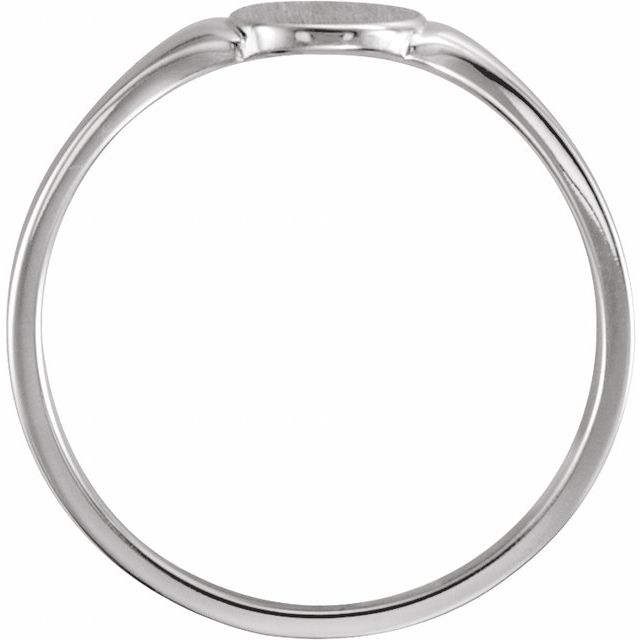 Sterling Silver 7x6 mm Oval Signet Ring Size 7