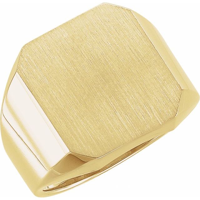14K Yellow Octagon Signet Ring